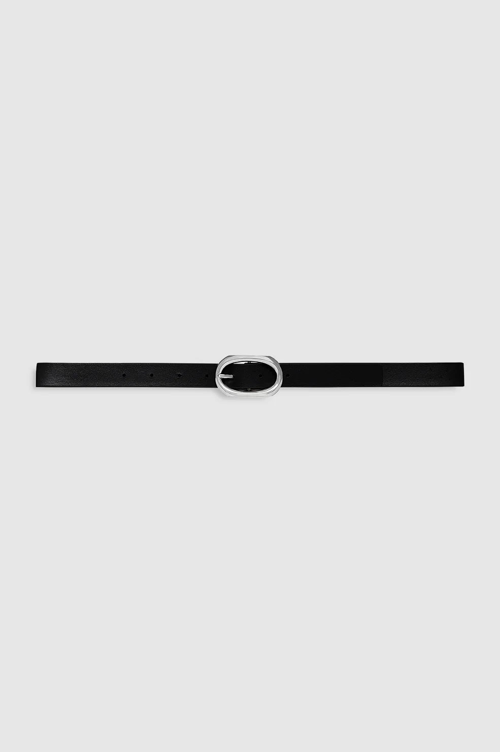 Small Signature Link Belt in Black with Silver