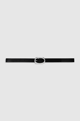 Small Signature Link Belt in Black with Silver