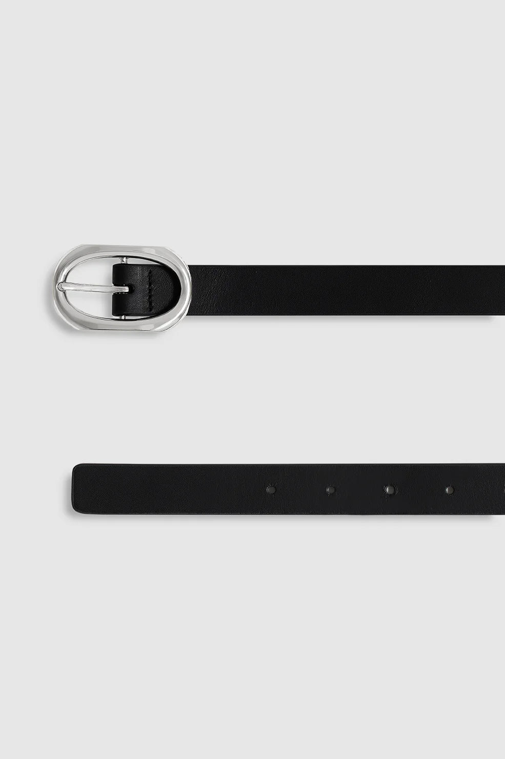 Small Signature Link Belt in Black with Silver