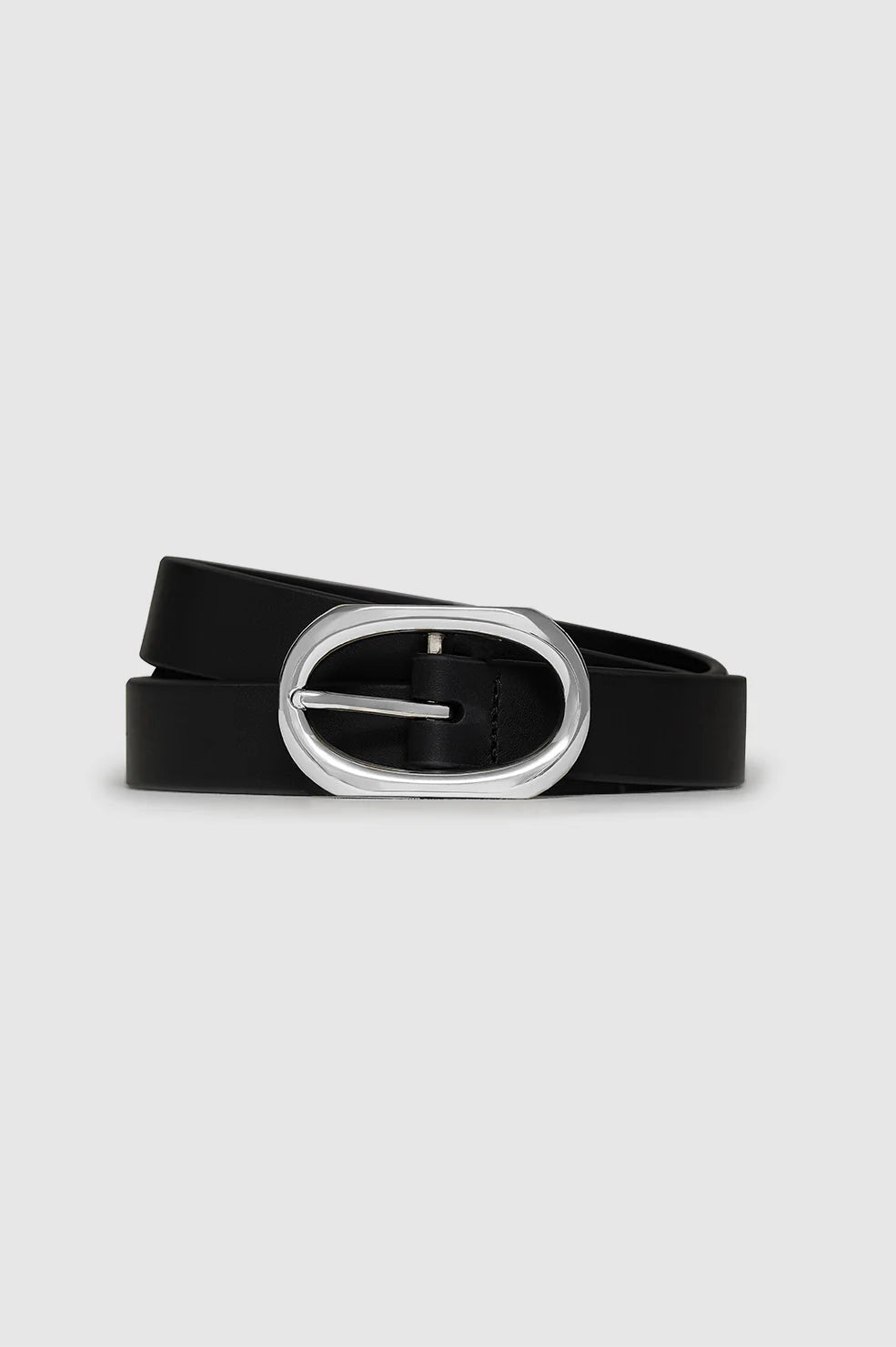 Small Signature Link Belt in Black with Silver