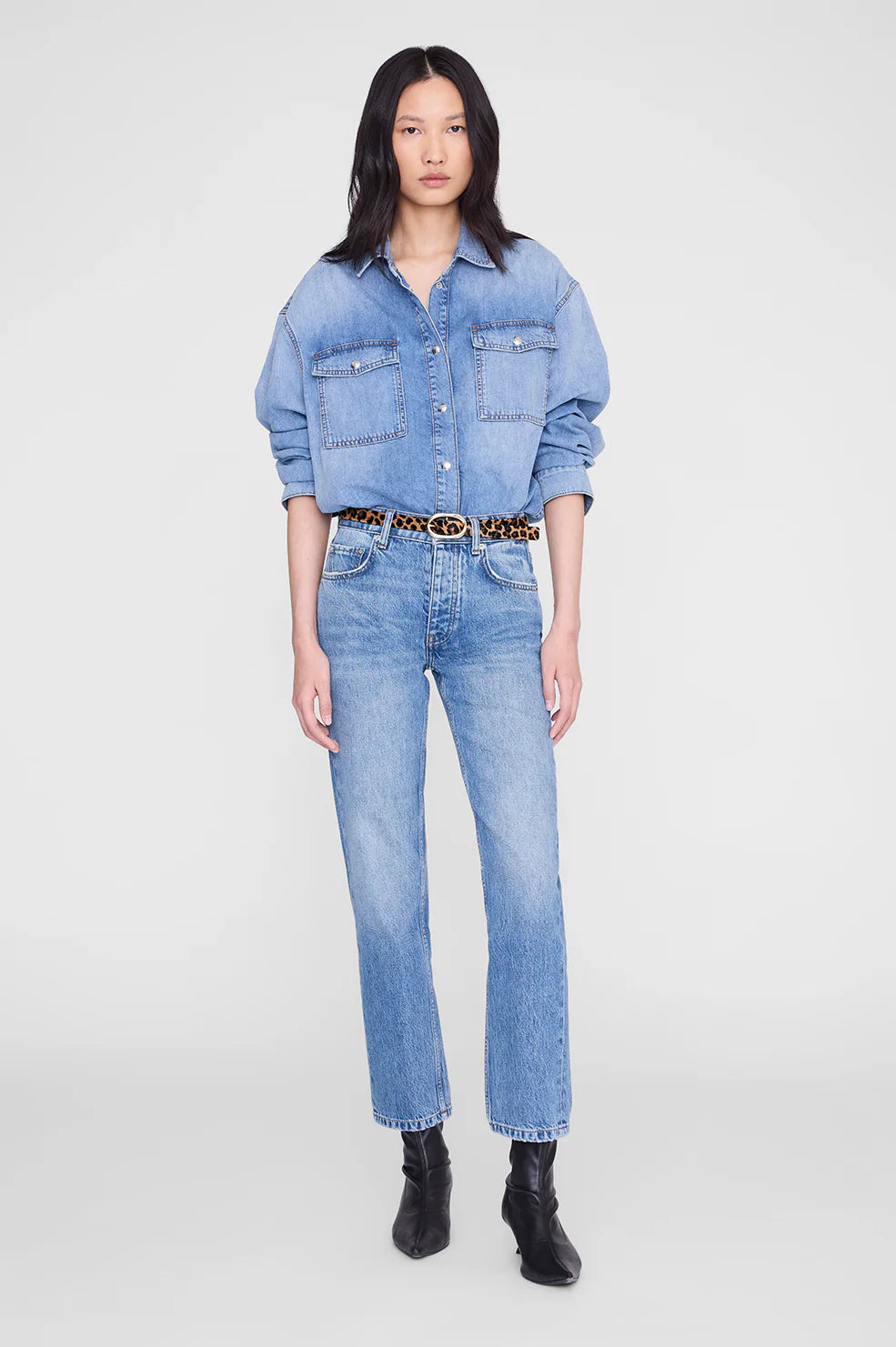 Small Signature Link Belt in Leopard