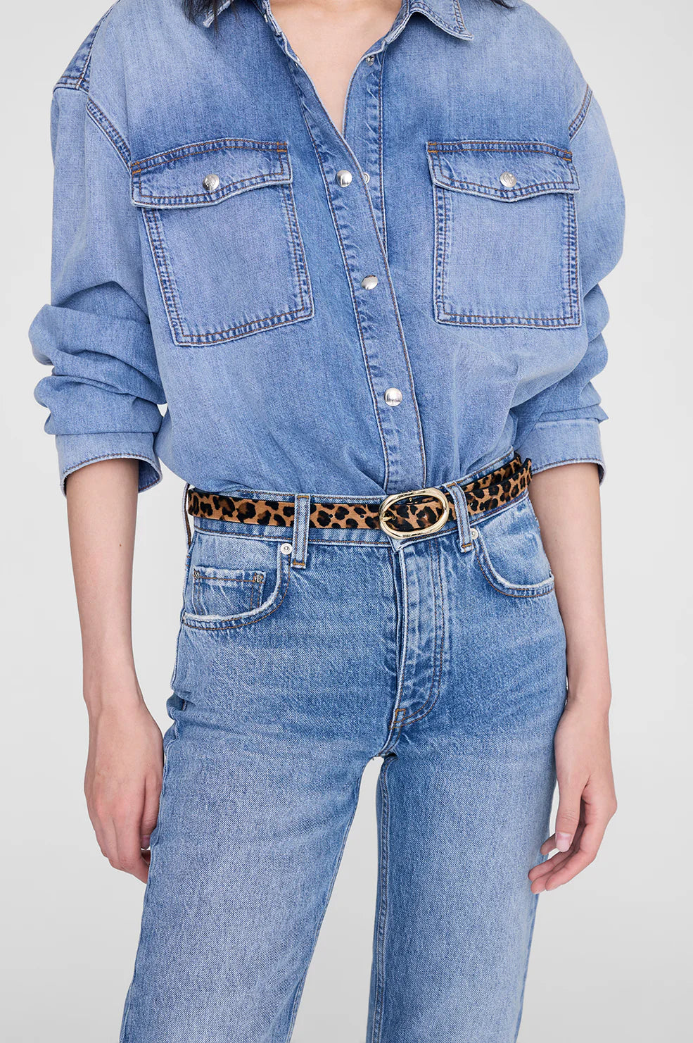 Small Signature Link Belt in Leopard