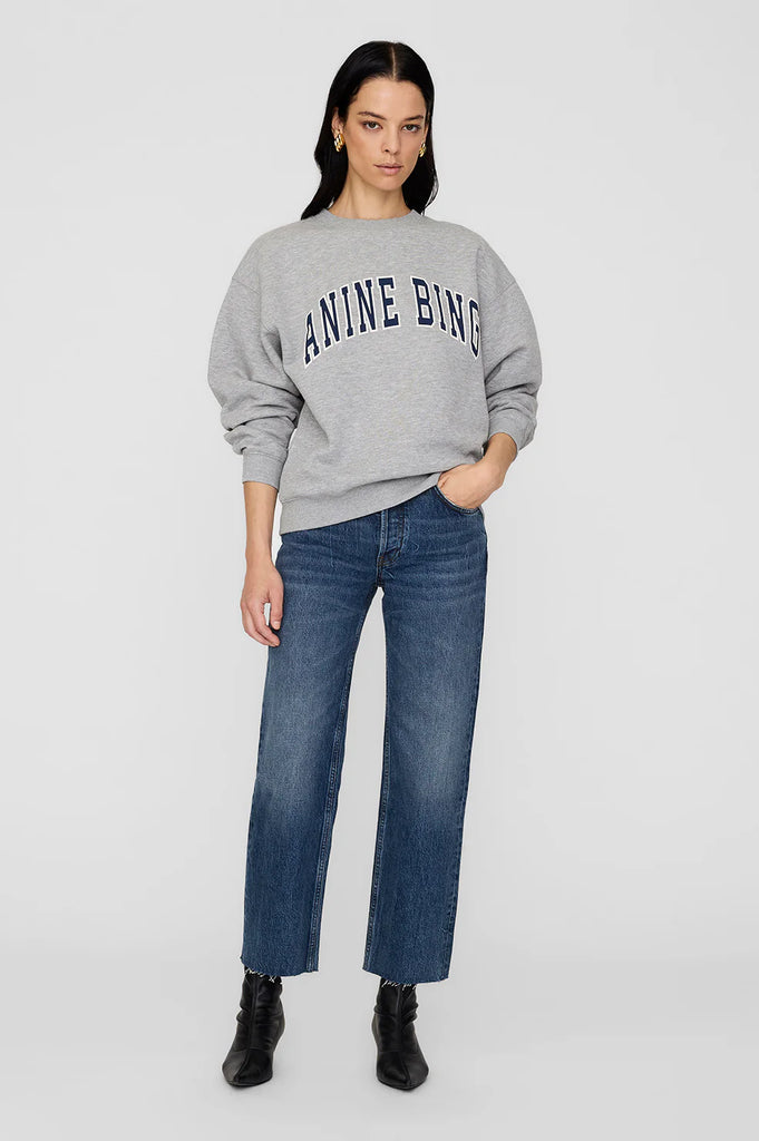 Spencer Sweatshirt Anine Bing in Medium Heather Grey with Navy