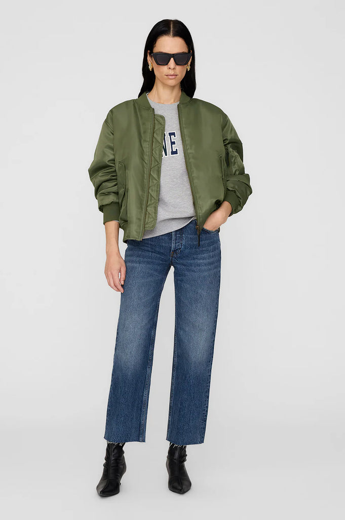 Spencer Sweatshirt Anine Bing in Medium Heather Grey with Navy