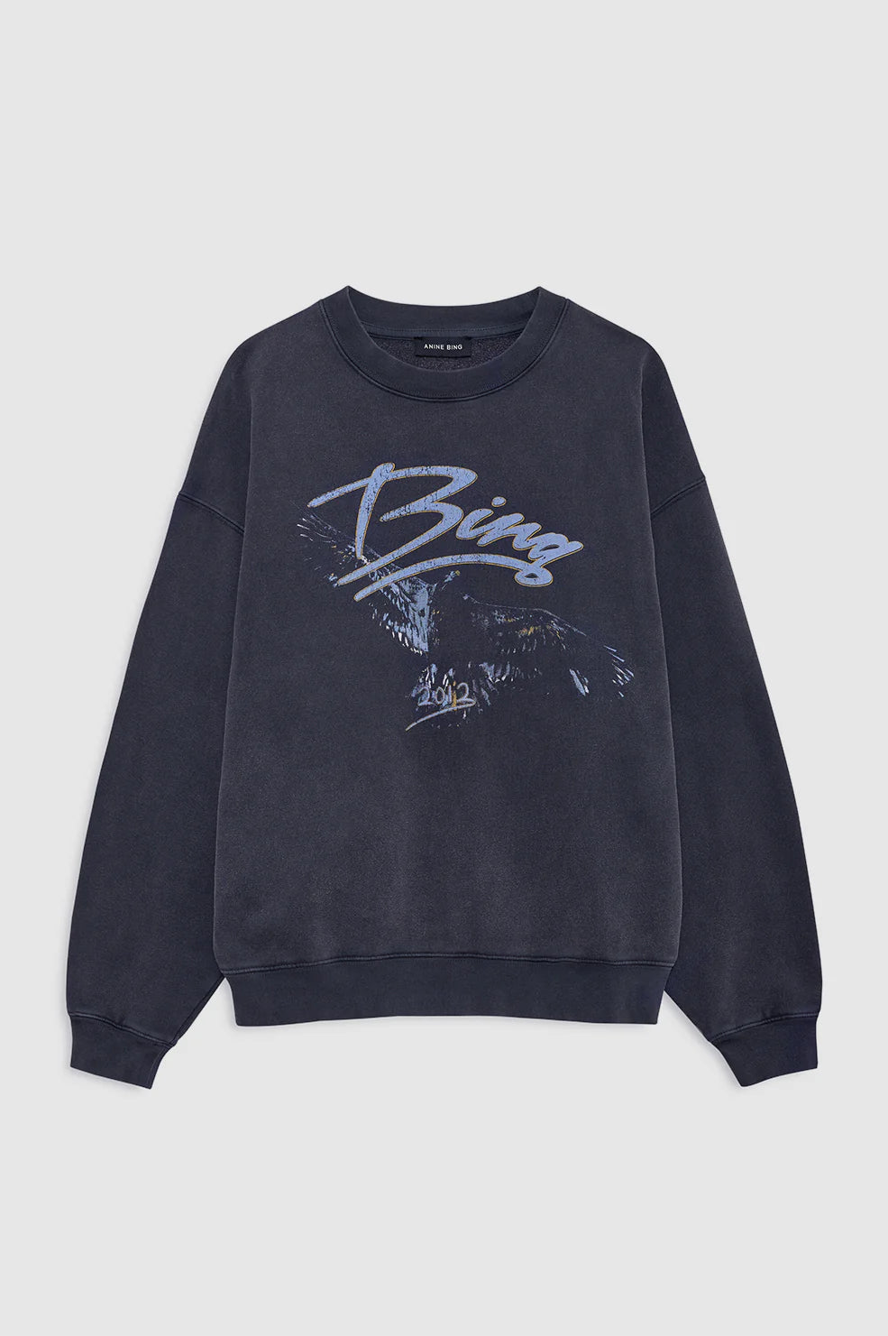Spencer Sweatshirt Eagle in Washed Black