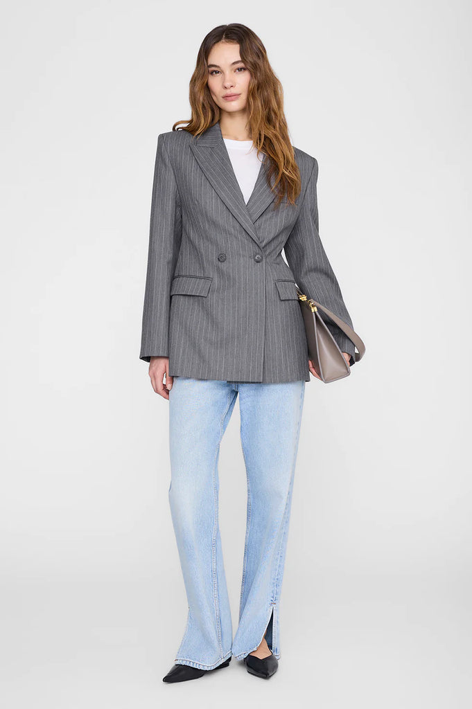 Tiphaine Blazer in Light Grey Pinstripe
