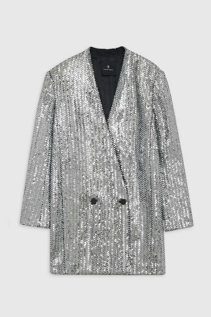 Veneda Mini Dress in Black Sequin