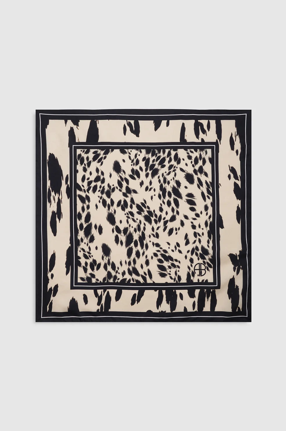 York Scarf Leopard in Pearl White