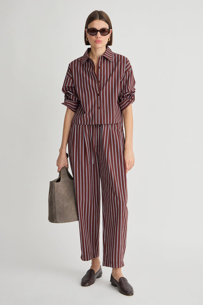 Apiece Apart Everyday Pull-On Pant in Spice Multi Stripe