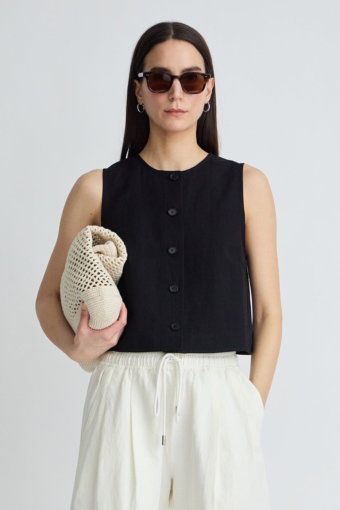 Godet Tank in Black