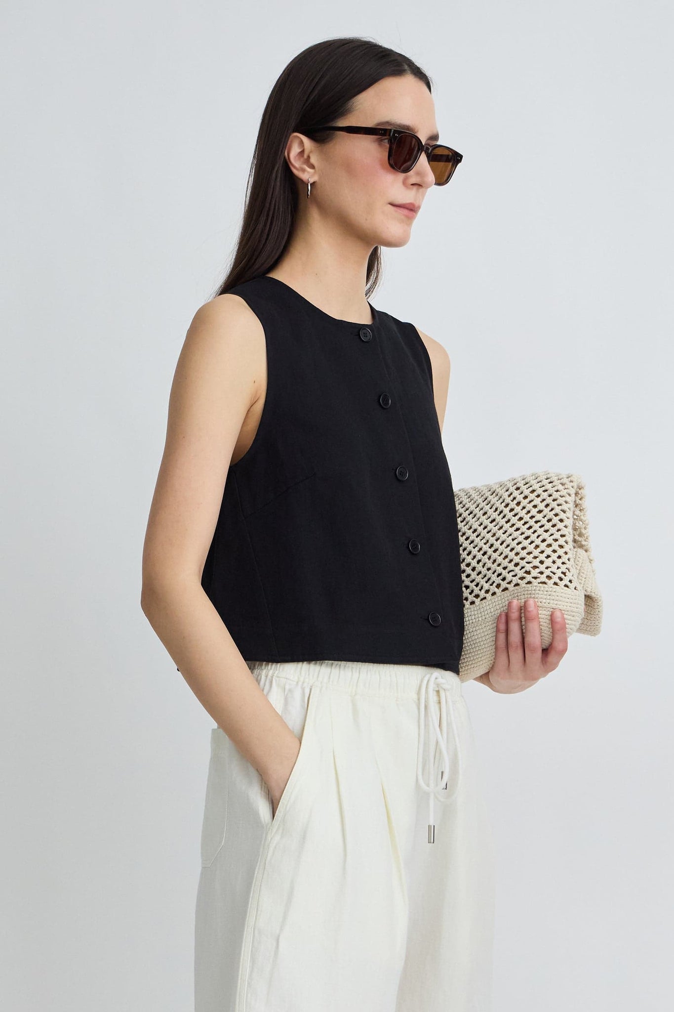 Godet Tank in Black