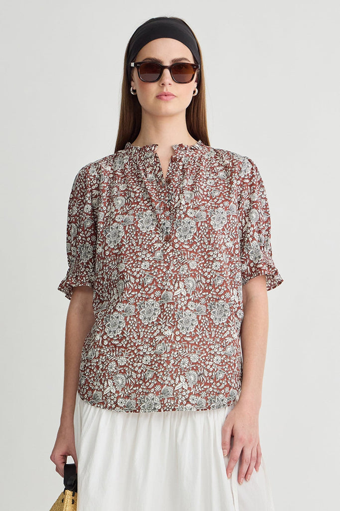 Los Altos Top in Clay Floral