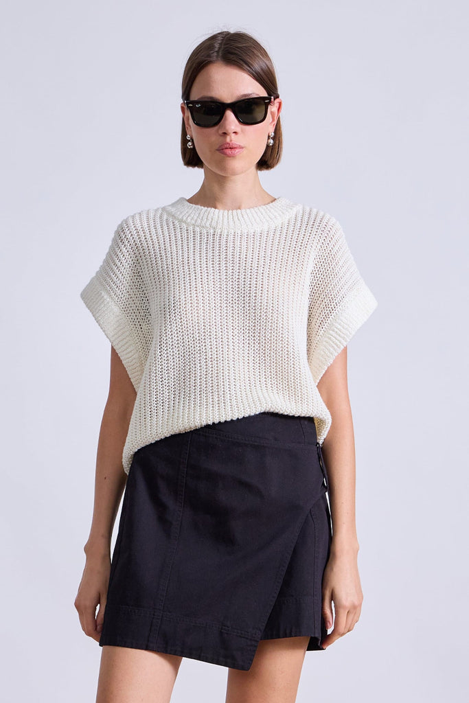 Oliva Linen Vest in Cream