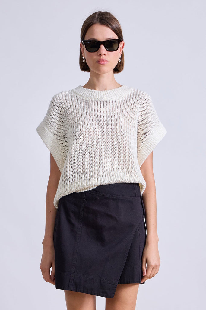 Oliva Linen Vest in Cream