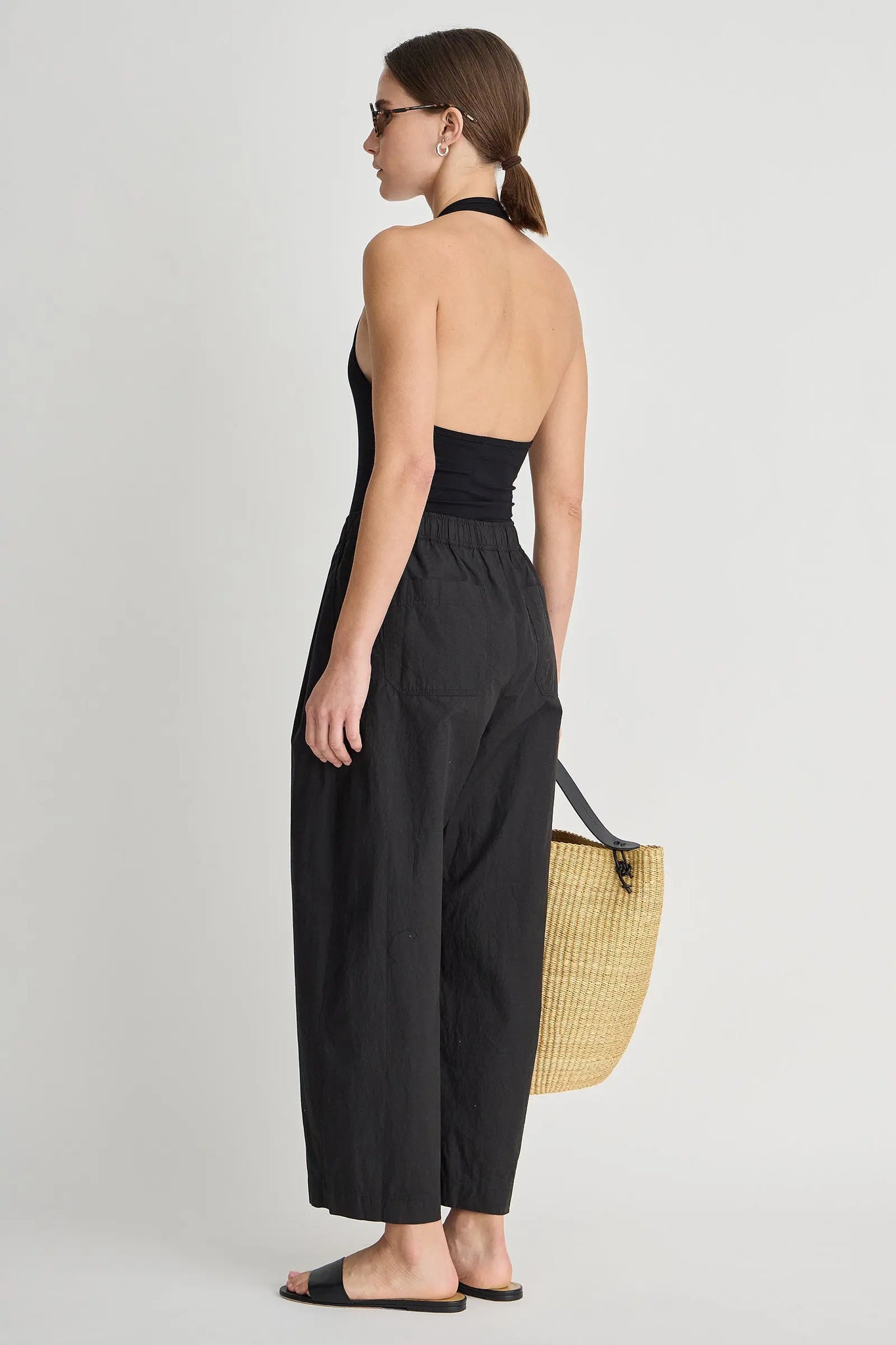 Spa Pleat Pant in Black