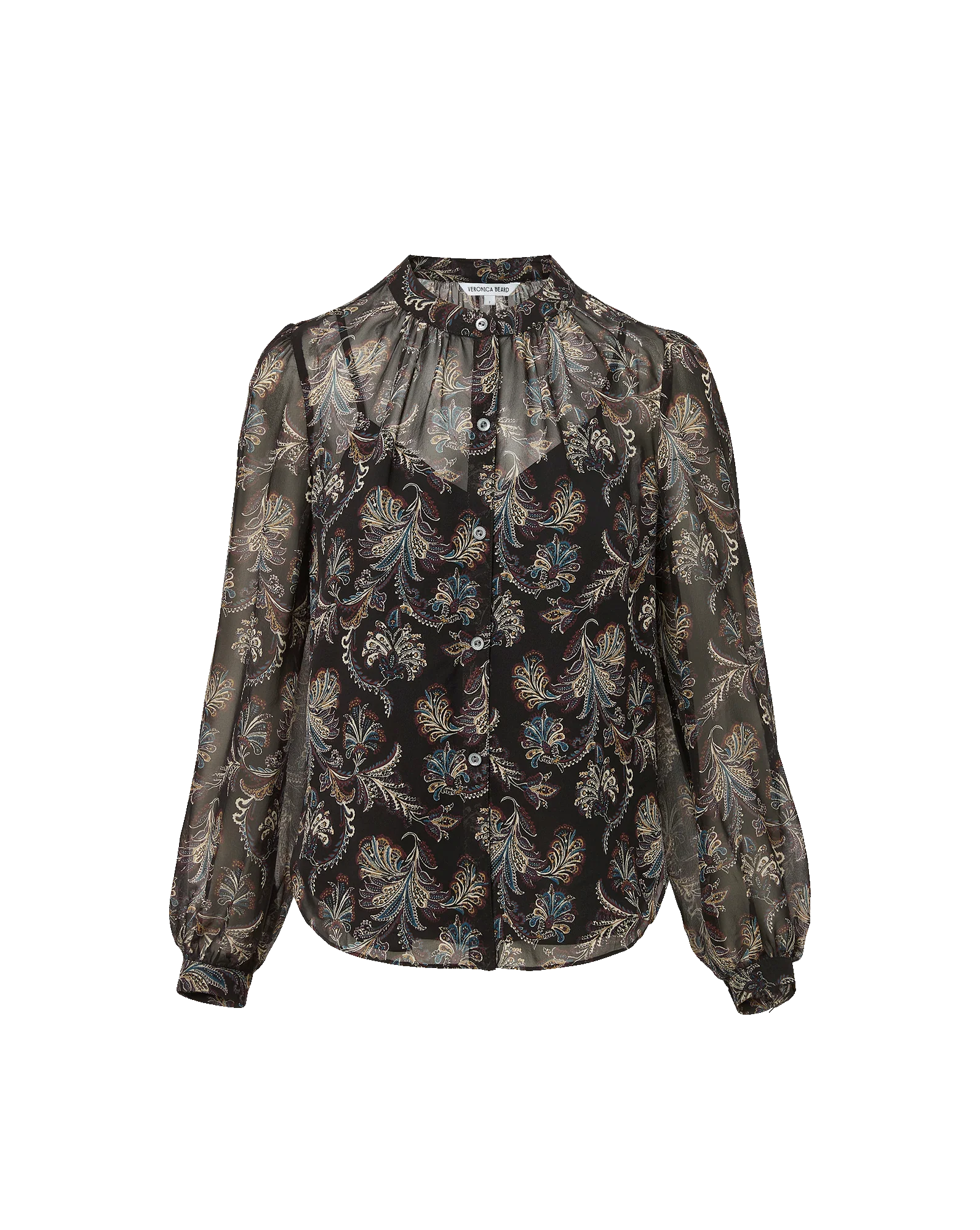 Ashlynn Silk Blouse in Black Multi