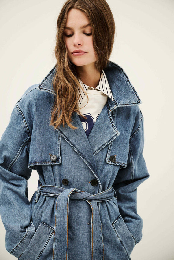 Shop Tresca Trench. Light Used Blue