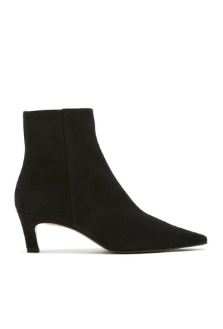 Bev Suede Heeled Bootie in Black
