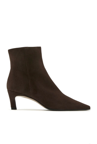 Bev Suede Heeled Bootie in Brunette