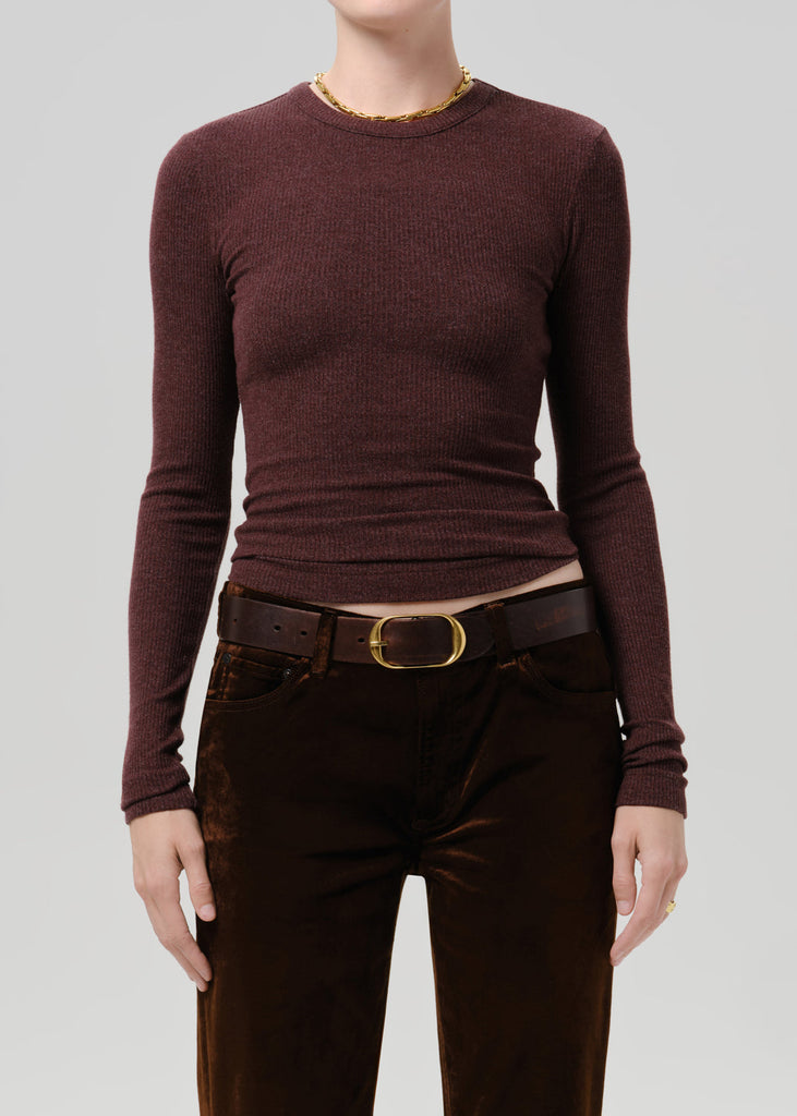 Bina Crewneck in Heather Mahogany