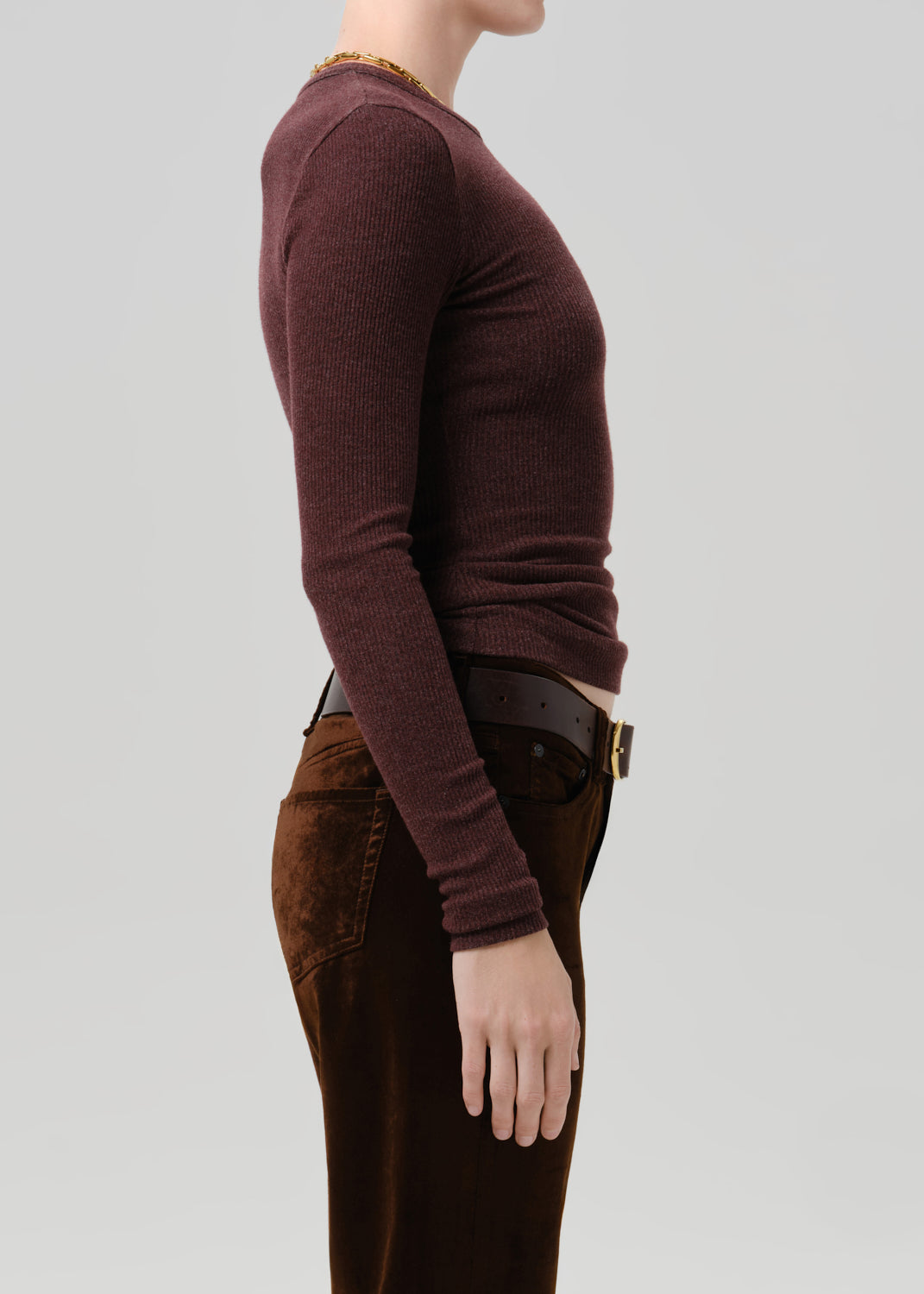 Bina Crewneck in Heather Mahogany