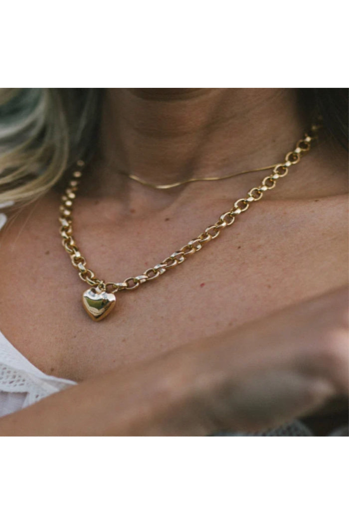 Puff Love Necklace in Gold - 18"