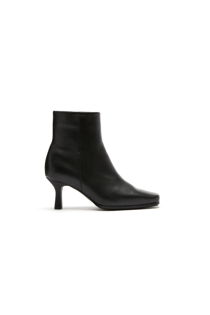Tahlia Leather Bootie in Black