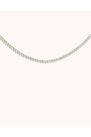 Crystal Tennis Necklace in Gold - 18"
