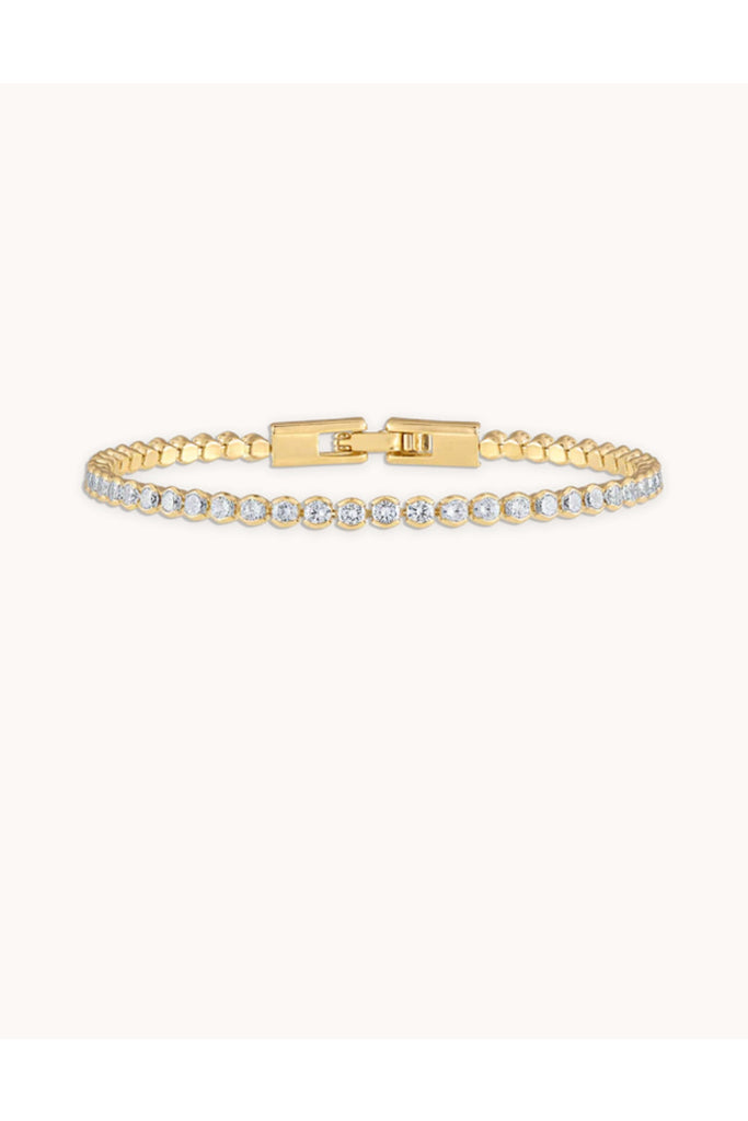 Lenore Crystal Tennis Bracelet in Gold - 7.5"