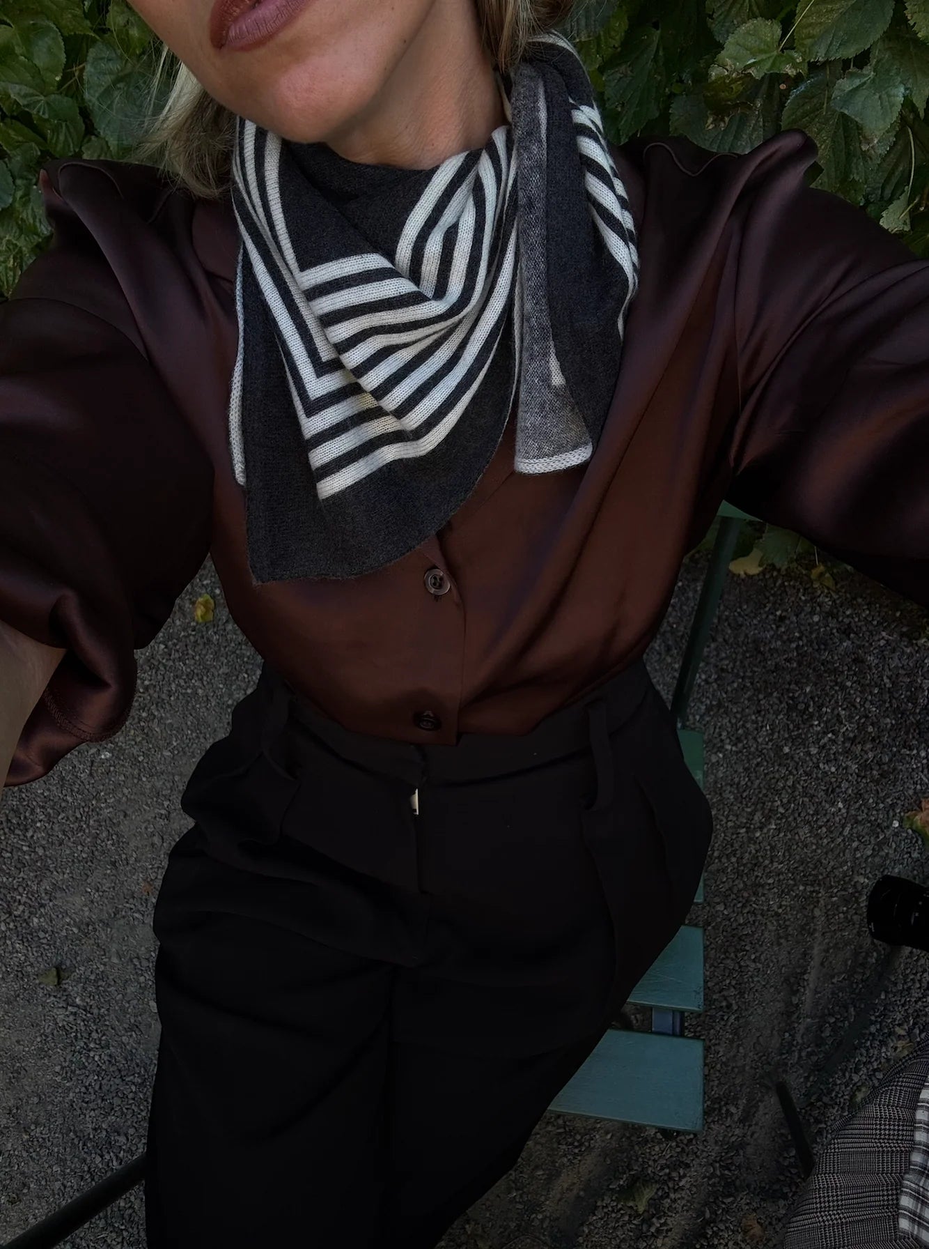 CASHMERE STRIPED SCARF | BLACK | 65 CM