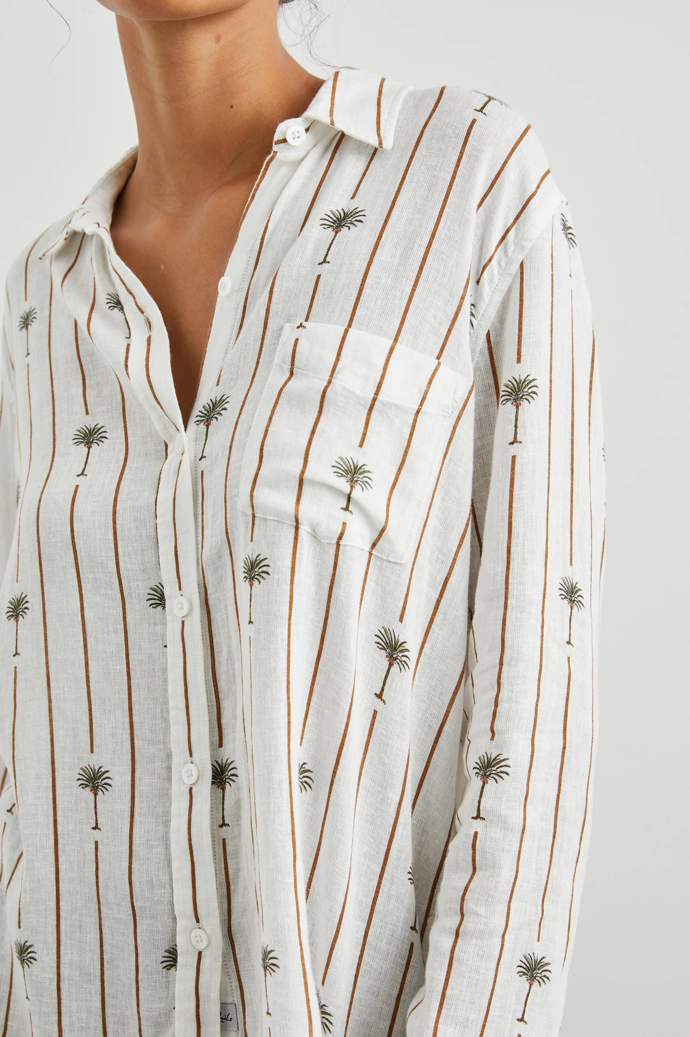 Charli Shirt in Stripe Palms