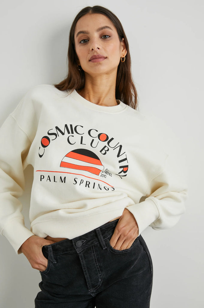 Cosmic Country Club Sweatshirt in Winter White