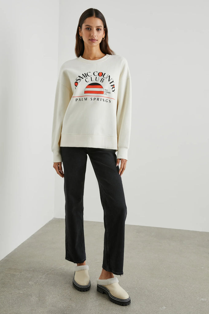 Cosmic Country Club Sweatshirt in Winter White