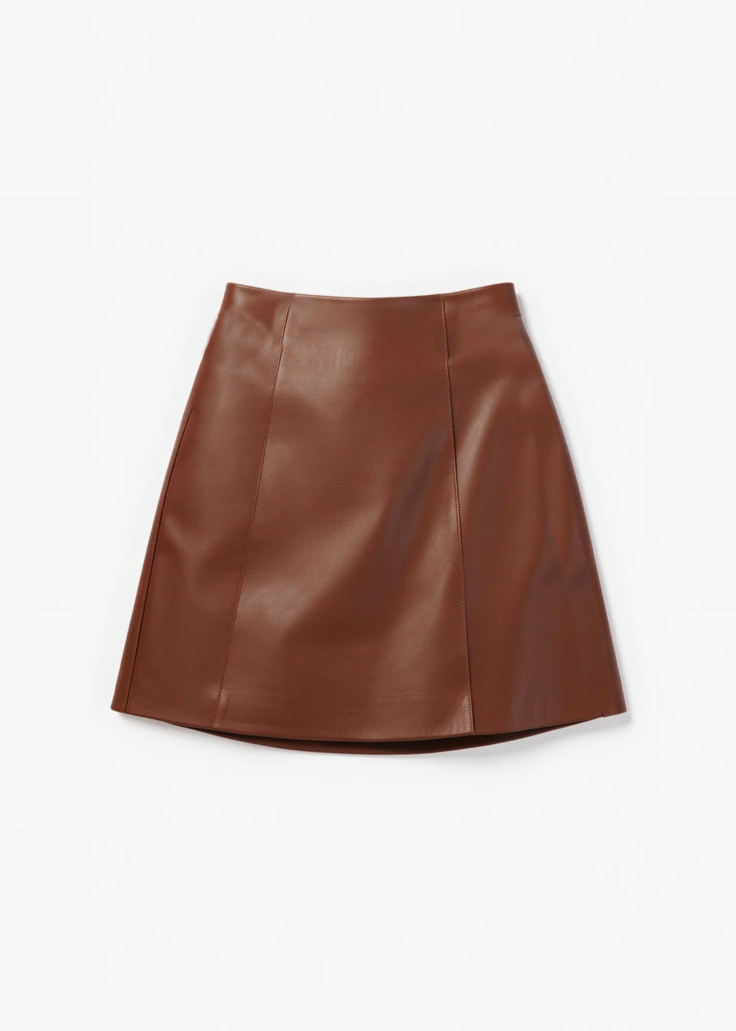 Cillian Genuine Leather Mini Skirt in Mousse