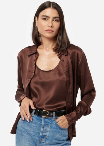 Crosby Silk Blouse in Chocolate