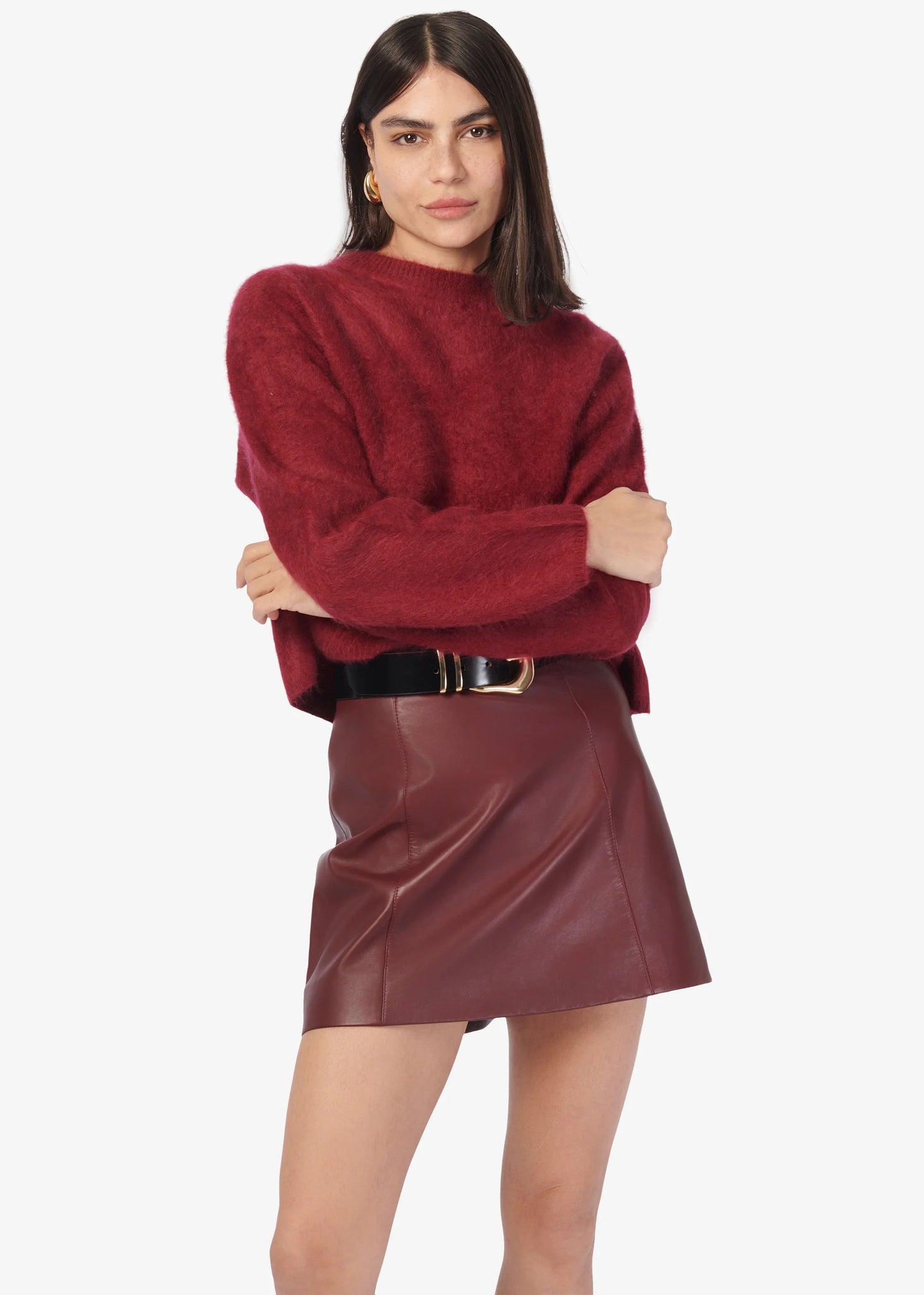 Niall Cashmere Sweater in Syrah