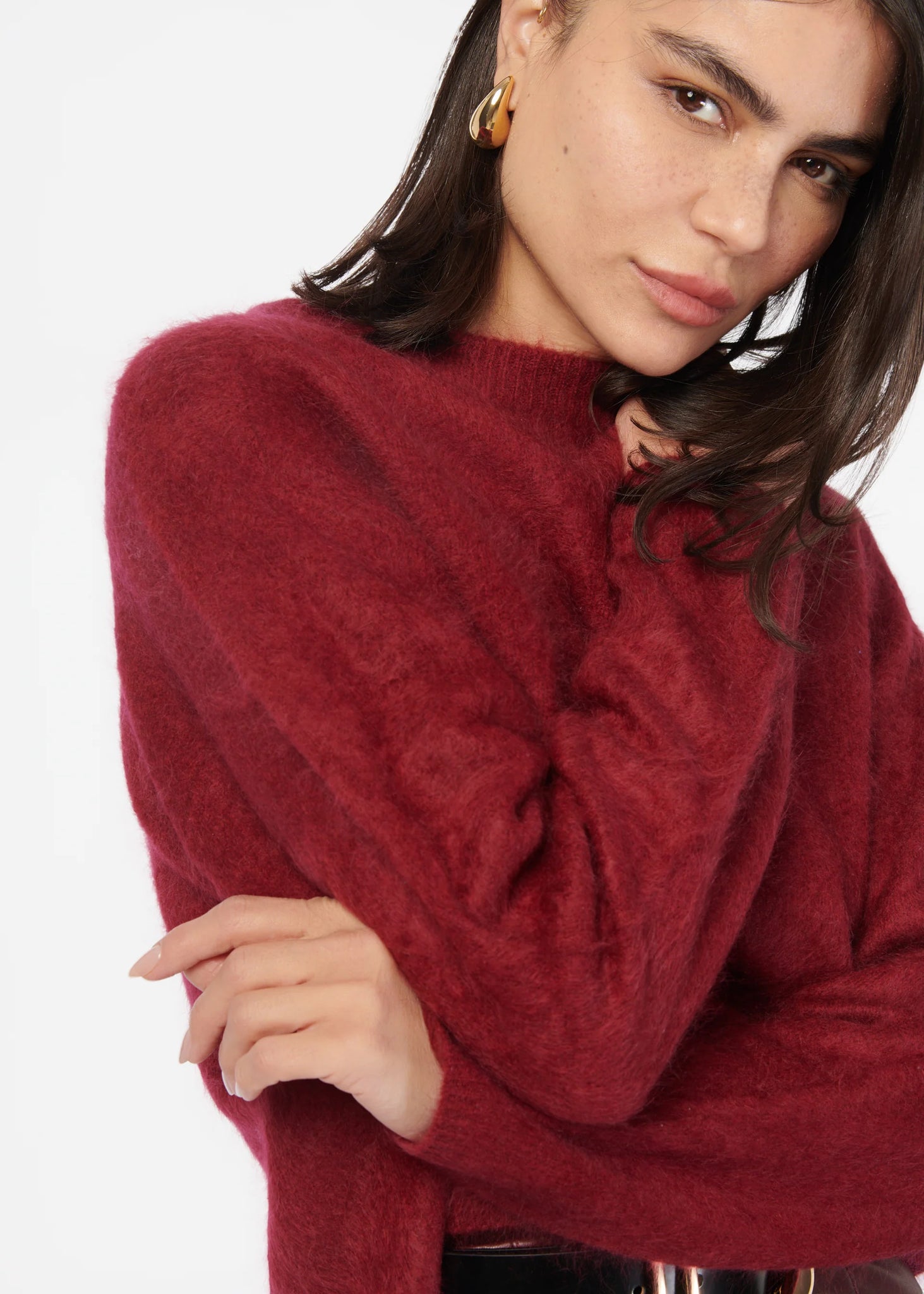Niall Cashmere Sweater in Syrah