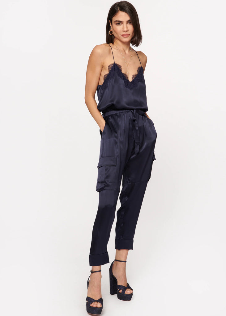 Racer Charmeuse Camisole in Navy