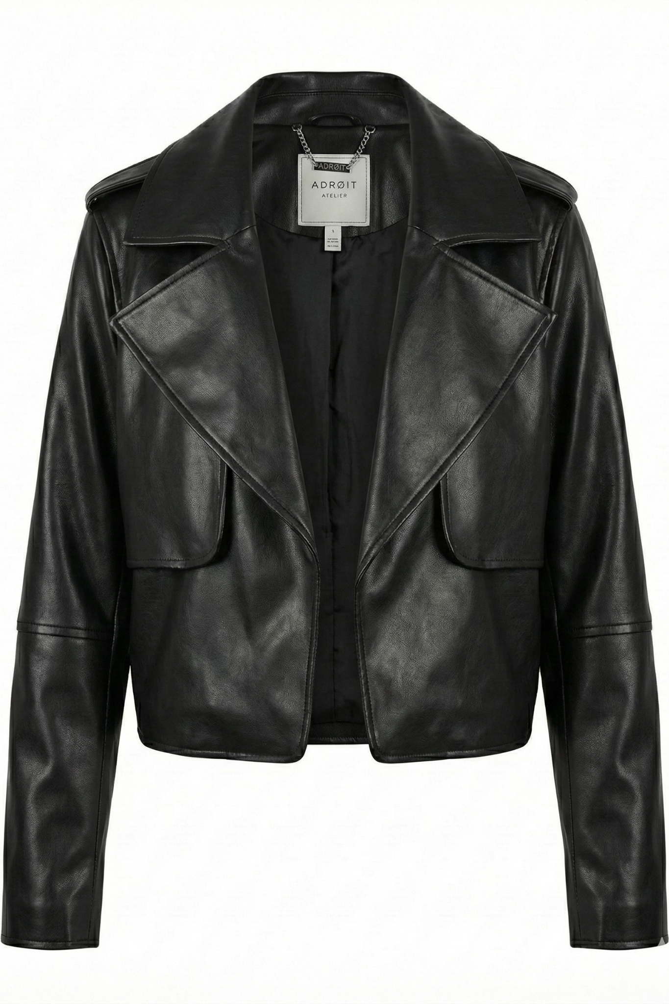 Camille Vegan Leather Jacket in Black