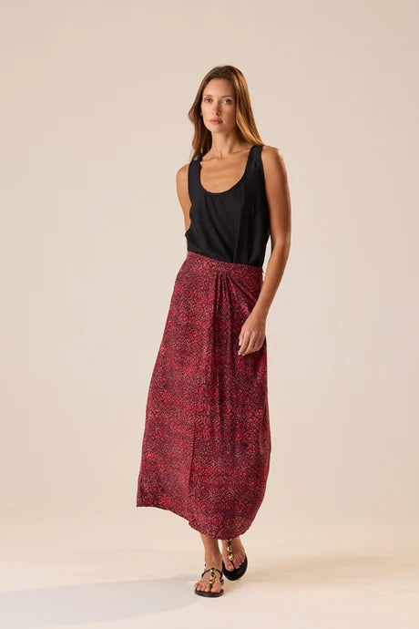 Capucine Skirt in Sunburst Poppy