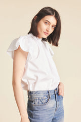 Carla Highneck Shirt in White - l