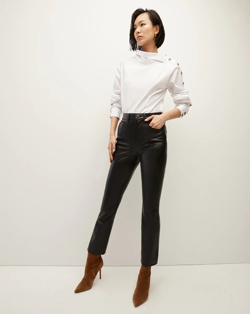 Carly Kick-Flare Vegan Leather Pant