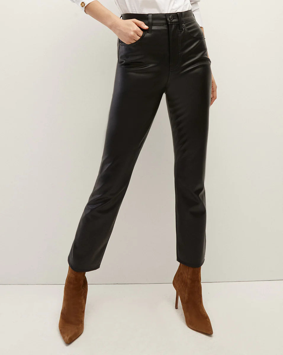 Carly Kick-Flare Vegan Leather Pant