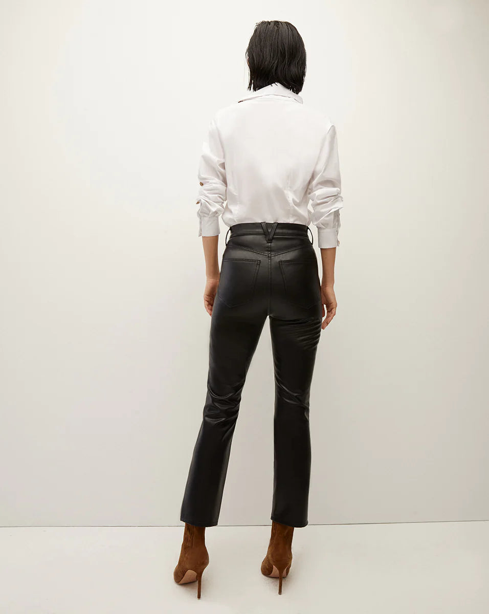 Carly Kick-Flare Vegan Leather Pant