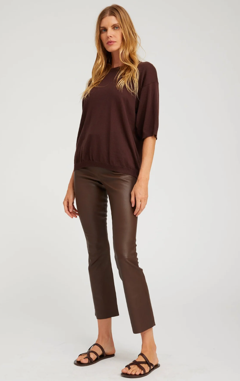Cashmere Boxy Tee in Americano