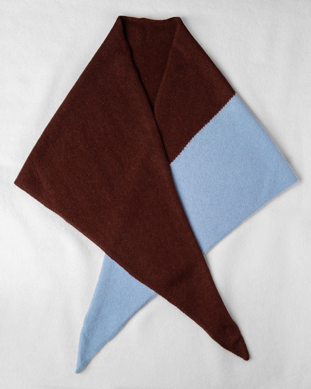Cashmere Kerchief in Sky + Chocolate