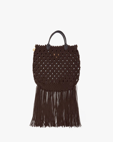 Cecile in Chocolate Crochet Fringe