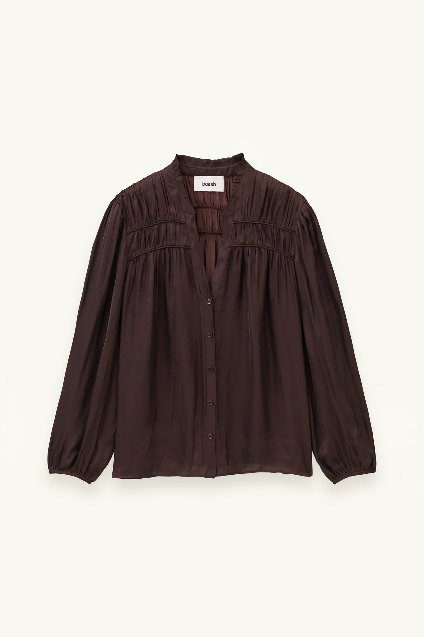 Cessia Long Sleeved Shirt. Aubergine