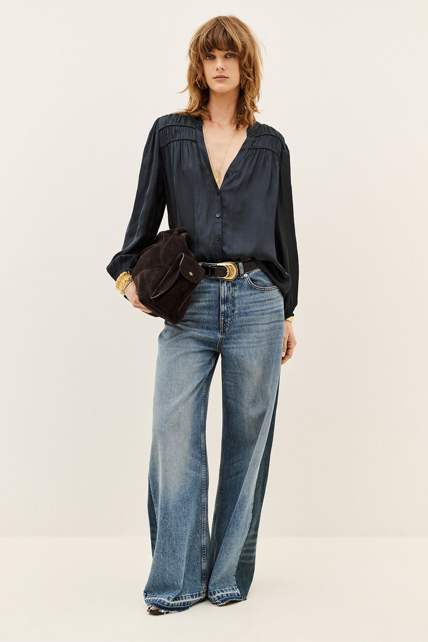 Cessia Long Sleeved Shirt. Encre