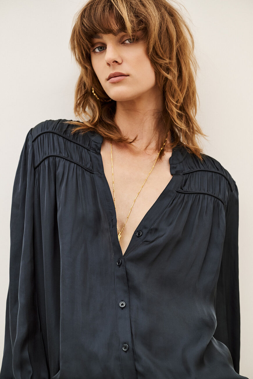 Cessia Long Sleeved Shirt. Encre